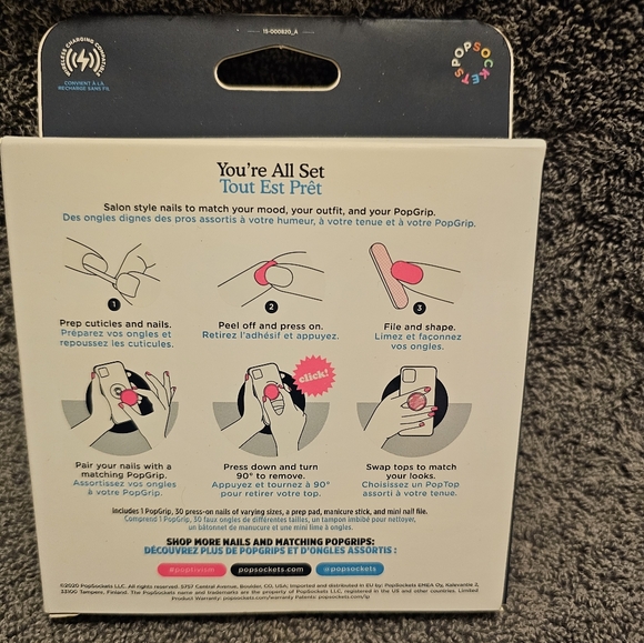 Popsocket and matching popsocket ready to wear nails glitter - Picture 2 of 2